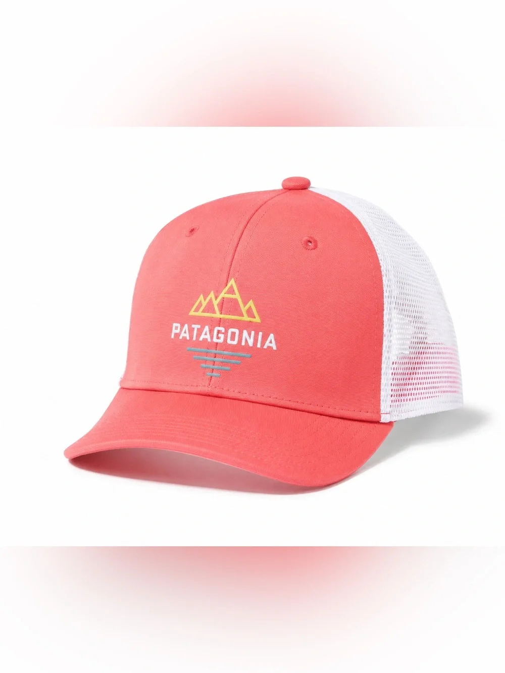 Patagonia Peak to Paddle Trucker Hat Coral Pink White Mesh Snapback Cap One Size